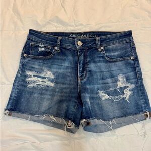 American Eagle Outfitters Distressed Blue Jean Shorts